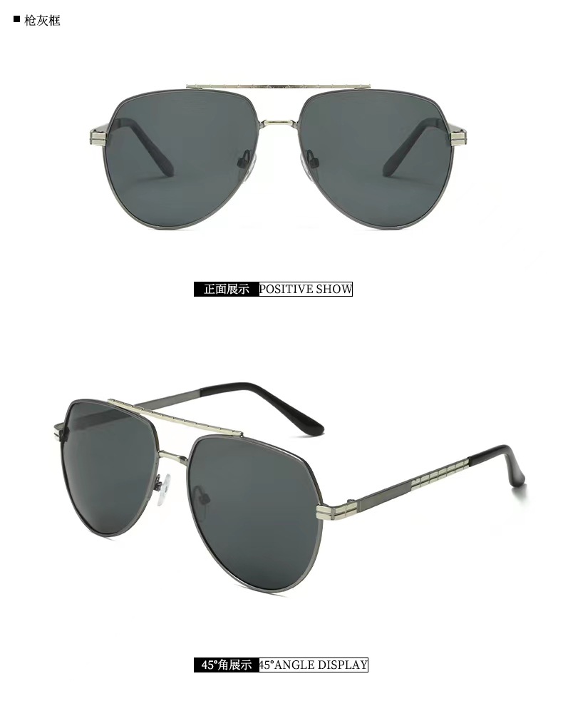 2023 new dual-color dual-beam polarized sunglasses, men's and women's driving glasses, pilot fishing sunglasses details Picture