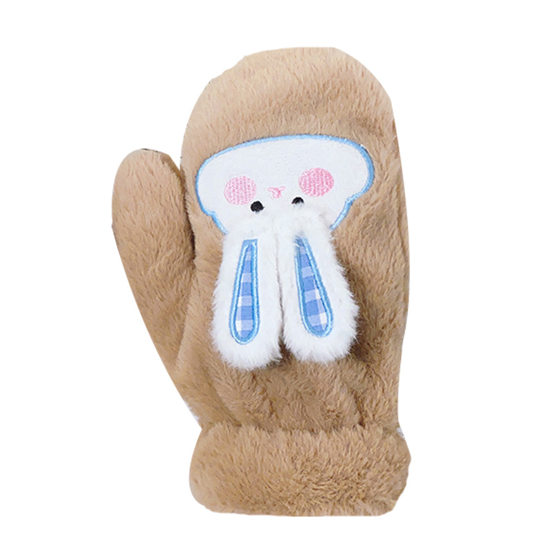 The 2022 glove girl winter is cute, warm, thickened with fleece and windproof, all referring to the Korean version of student cycling fleece winter girls Item Picture