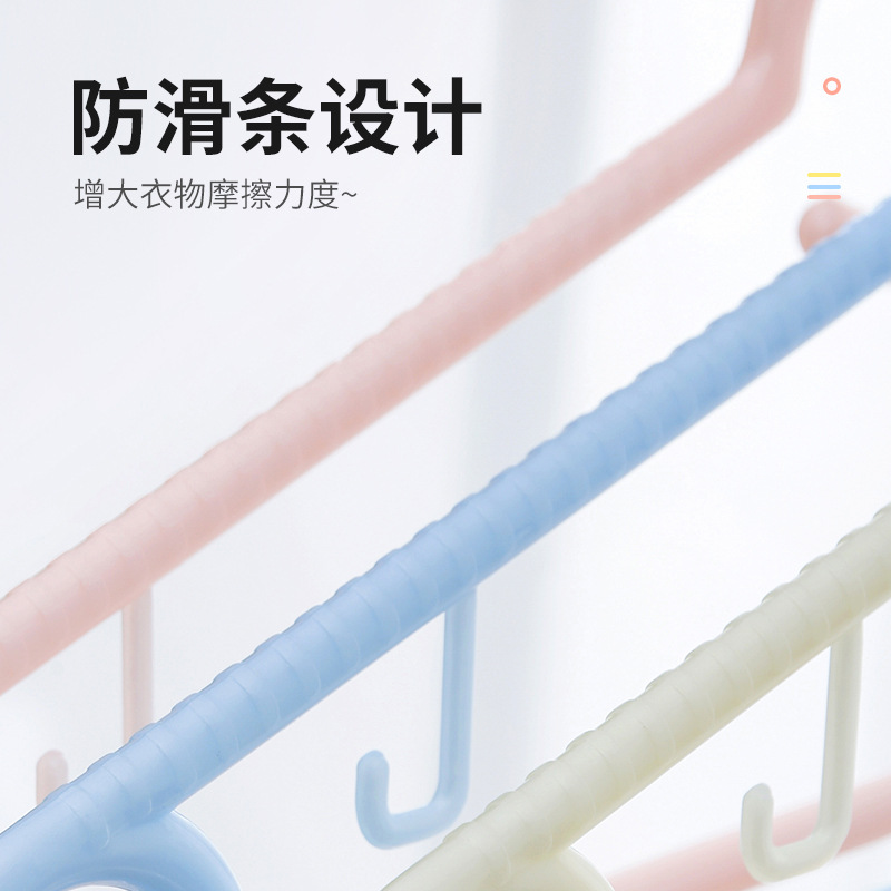 Clothes hangers seamless multi-functional thickened clothes hangers plastic household non-slip clothes hanging rack student dormitory drying clothes wholesale details Picture