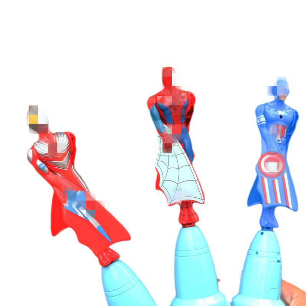Ultraman flying toys, Superman rotating, Ultraman pulling line, Spider-Man, Captain America, boys' outdoor toys Application Scenario