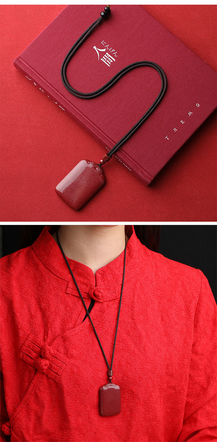 High-content cinnabar Wushi brand pendant for men, a zodiac year pendant, natural raw ore purple gold sand necklace, a gift for women pic 23