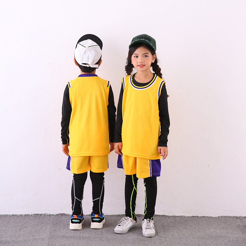 Children's Light Board Basketball Clothes Can Be Customized Printing Number Printing Sports Warriors Clippers Running Fitness Kit Diy Training details Picture