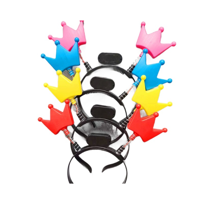 Luminous headwear, five-pointed star spring hairband, star headband hairpin, fluorescent stick, flashing five-pointed star hairpin prop Item Picture