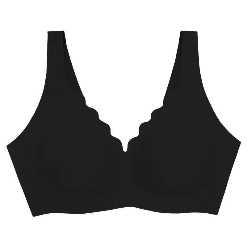 Ouyang Nana's same style of underwear: small wavy, seamless, gathering, sporty and comfortable vest, no steel ring, beautiful back bra for women Item Picture