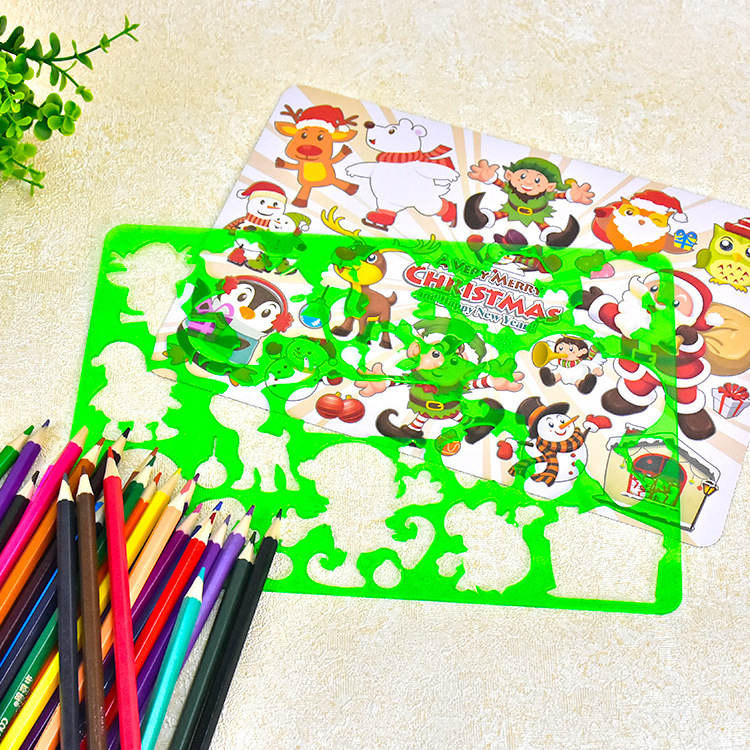 Cross border Christmas Painting Templates Children's holloway painting templates Graffiti diy ledger painting templates wholesale Specification drawing