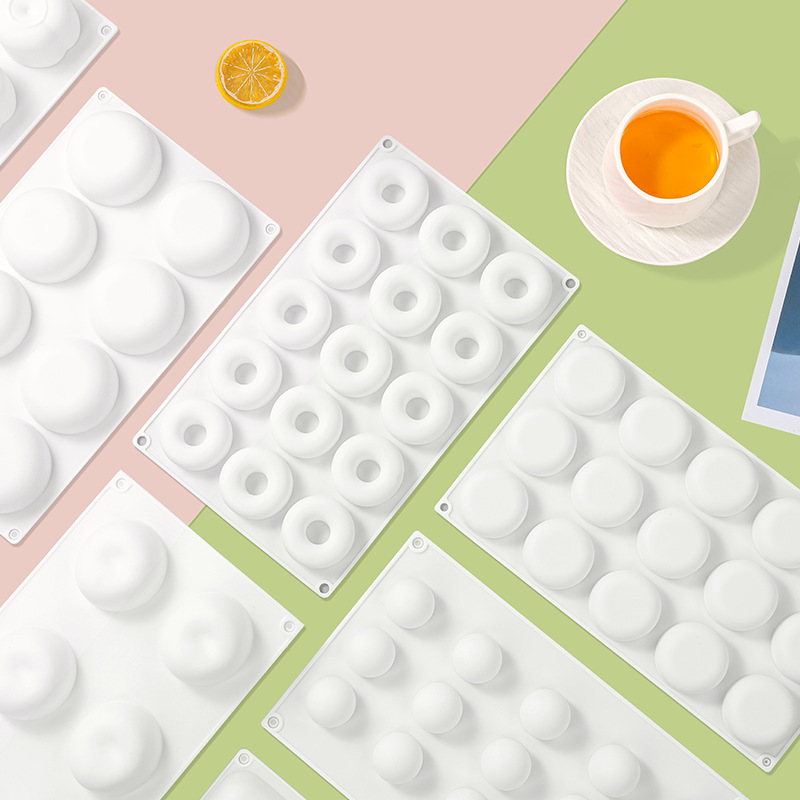 长方形热销慕斯硅胶蛋糕模具 圆形形状易脱模耐高温烘焙硅胶模具