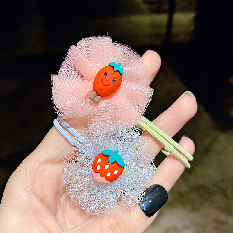 South Korea's New Children's Hair Band Hyuna Wind Net Bow Cartoon Head Rope Little Girl Princess Rubber Band Hair Rope Specification drawing