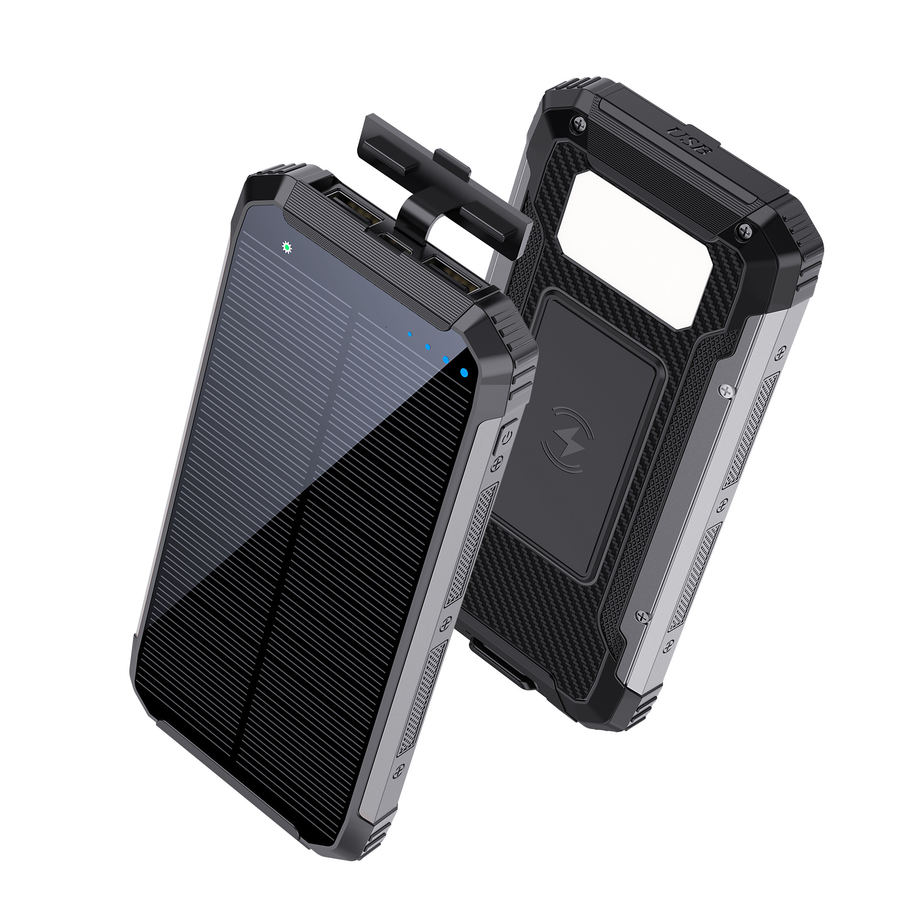 Solar Wireless Charging Outdoor 10,000 Ma With Cable Camping Light Mobile Phone 18W Fast Charging Bank Mobile Power Supply Item Picture