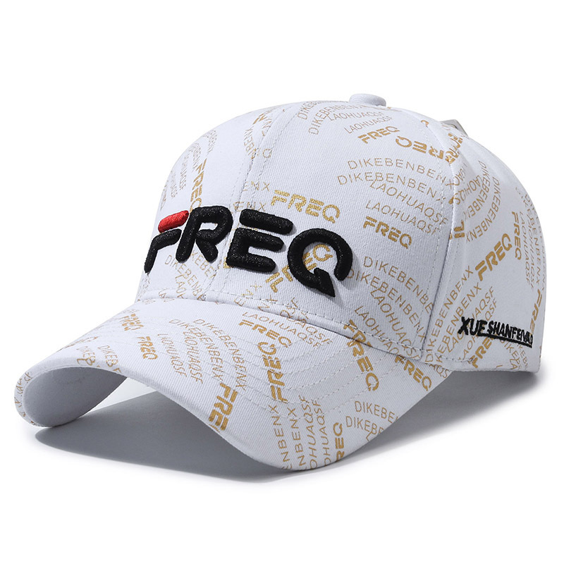 The new FREQ embroidered letter baseball cap is fully printed with English letters, providing shade and sun protection. It is fashionable and casual for both men and women in spring and autumn Item Picture