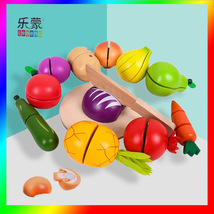 仿真果蔬盒子木制水果切切乐儿童益智玩具女孩厨房过家家礼物跨境