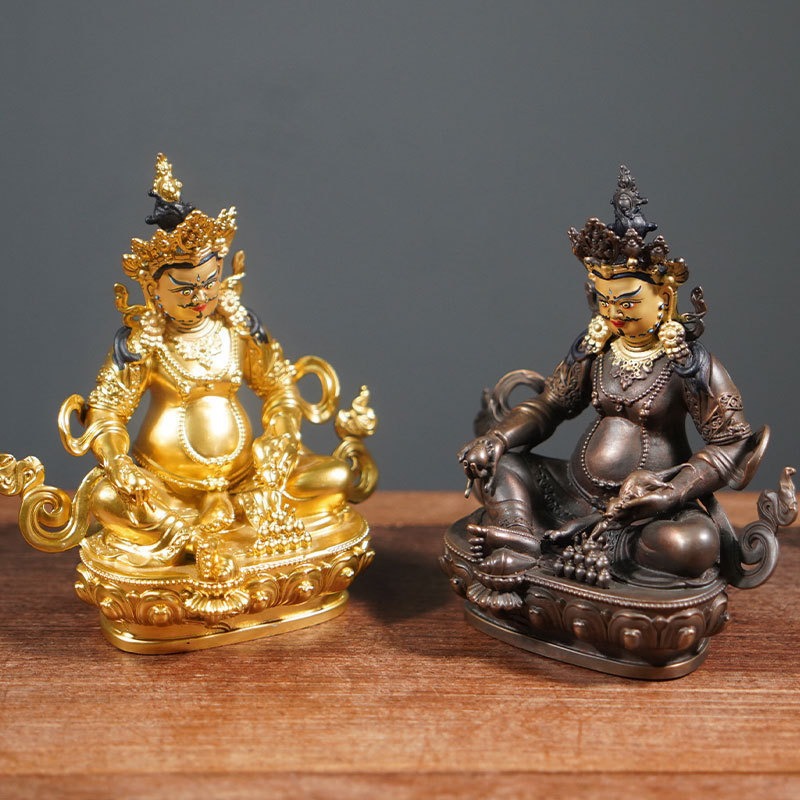 Nepal inch bronze yellow God of wealth Buddha seigong gold collection bala God of wealth image living room offering wealth ornaments details Picture