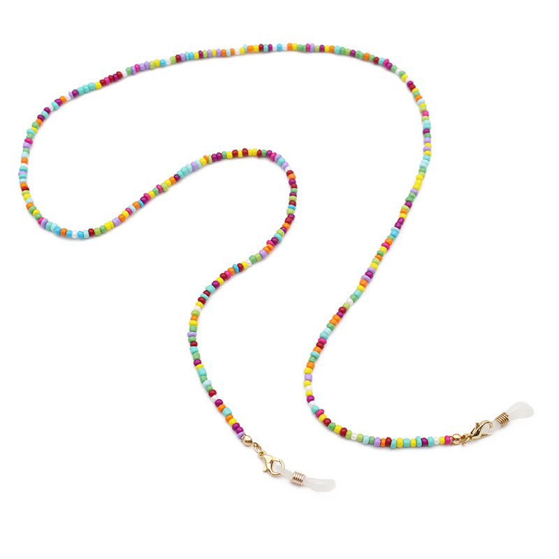 Factory direct sales of high-end eyeglass chains and anti-drop mask chains with mixed and matched rice beads from Europe, America, Japan and South Korea Item Picture