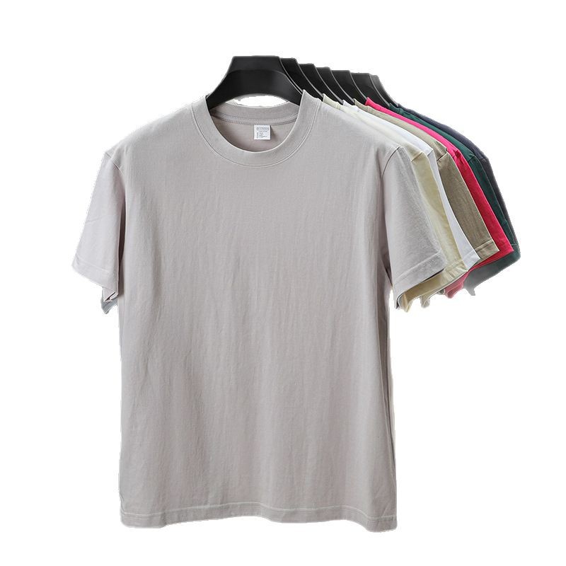 2025 Summer New 7A Antibacterial Breathable Men's short-sleeved T-shirt, 14 colors, 230g pure cotton round-neck casual T-shirt for men Item Picture