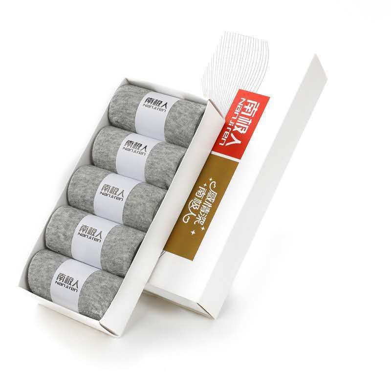 Antarctic Man Socks Men's business mid-tube socks All-season cotton socks Deodorizing, breathable, sweat-absorbing, simple solid color short tube socks Item Picture