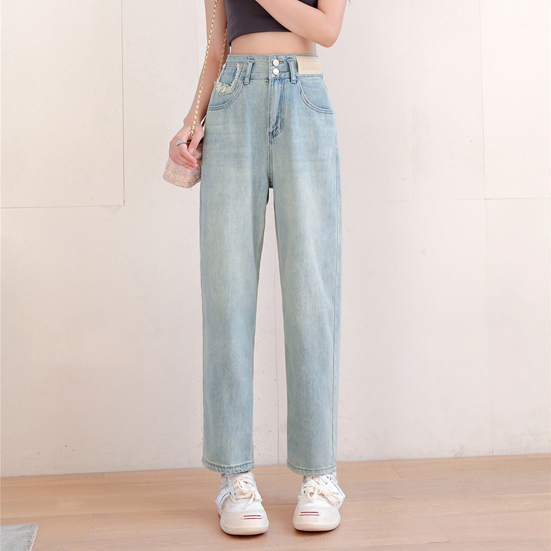 Light Jeans Female Summer 2023 New Wide Leg Pants High Waist Thin Harlan Turnip Daddy Pants Female Application Scenario