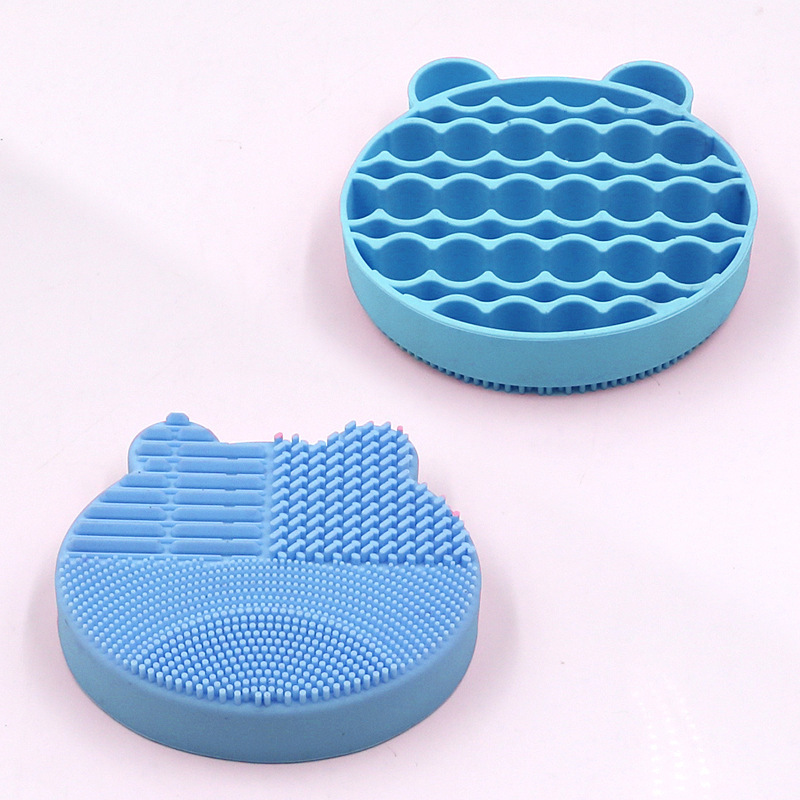 Makeup brush storage box Silicone Bear makeup brush storage rack Silicone makeup brush holder cleaning box