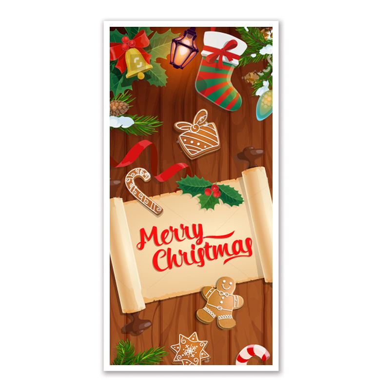 Cross-border Christmas door curtains, flags, dust-proof door casings, party supplies, 2025 new style Christmas background cloth customization details Picture