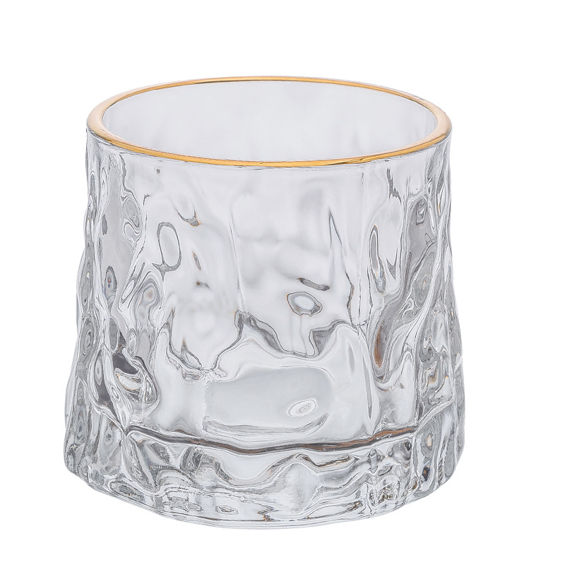 Japanese Whiskey Glass Creative Personality Gyro Rotating Water Glass Isn Wind Decompression Spin Tumbler Glass Gold Rimmed Glass High-End Atmosphere Bar Household Heat-Resistant Cup Item Picture