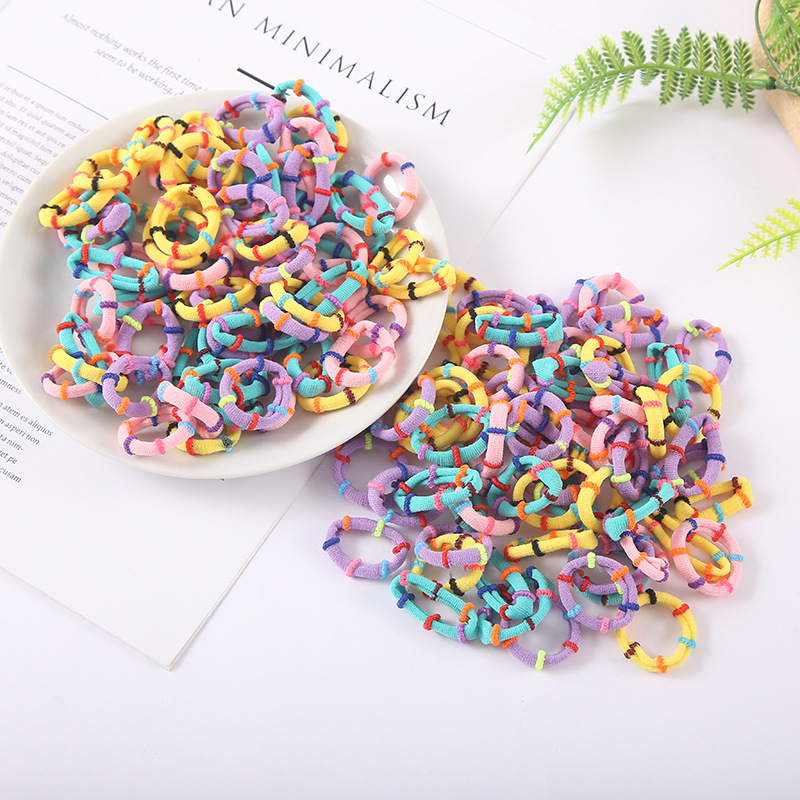 Korean-style towel ring, fashionable and colorful series, children's hair tying rope, non-damaging high-elasticity towel ring hair accessory wholesale details Picture