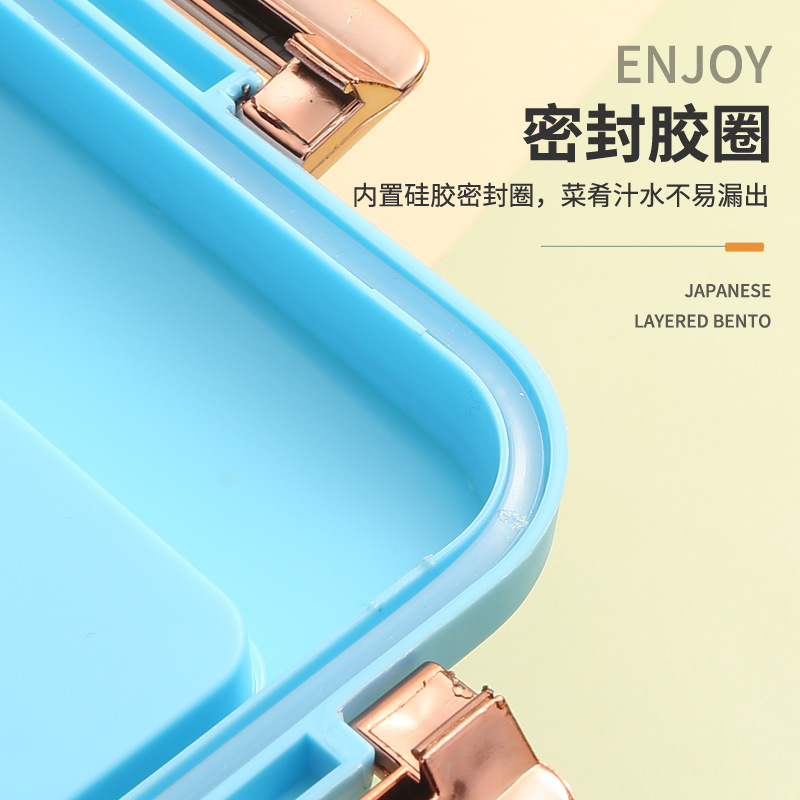 学生分格饭盒/带勺子/宇航员餐盒细节图