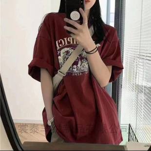 200克正肩纯棉短袖女 时尚韩版学生T恤男女情侣半袖百搭T恤衫详情13