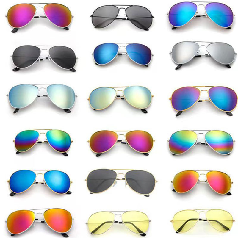 Classic double-beam 3026 g aviator sunglasses, driving and fishing sun protection sunglasses, color film fashionable pilot glasses