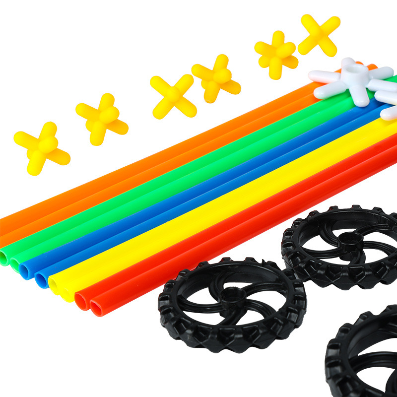 外贸玩具儿童益智玩具塑料4D空间吸管拼搭构建积木聪明棒拼接认知详情图5