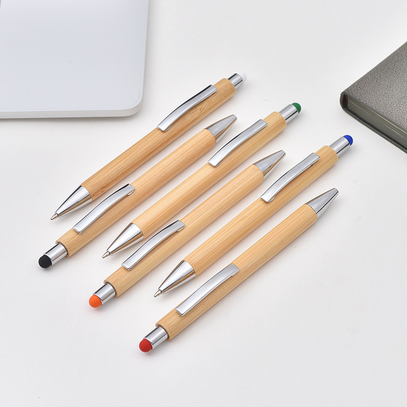 Stock Supply Capacitive Touch Bamboo Ballpoint Pen Student Exam Pen Business Office Signature Pen Celebration Gift Specification drawing
