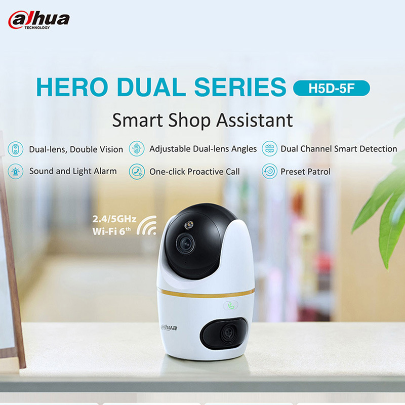 Dahua 5+5MP Wi-Fi Dual-Lens camera Dahua English Version Camera H5D-5F full figure