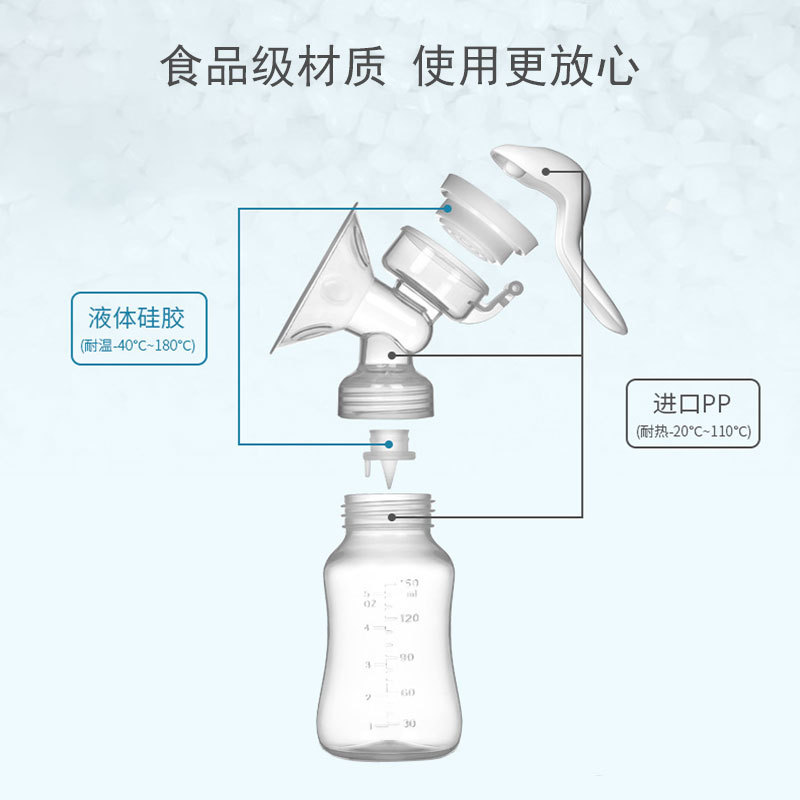 英文包装手动吸奶器孕产妇用品硅胶挤奶器拔奶催乳Breast pump详情图4