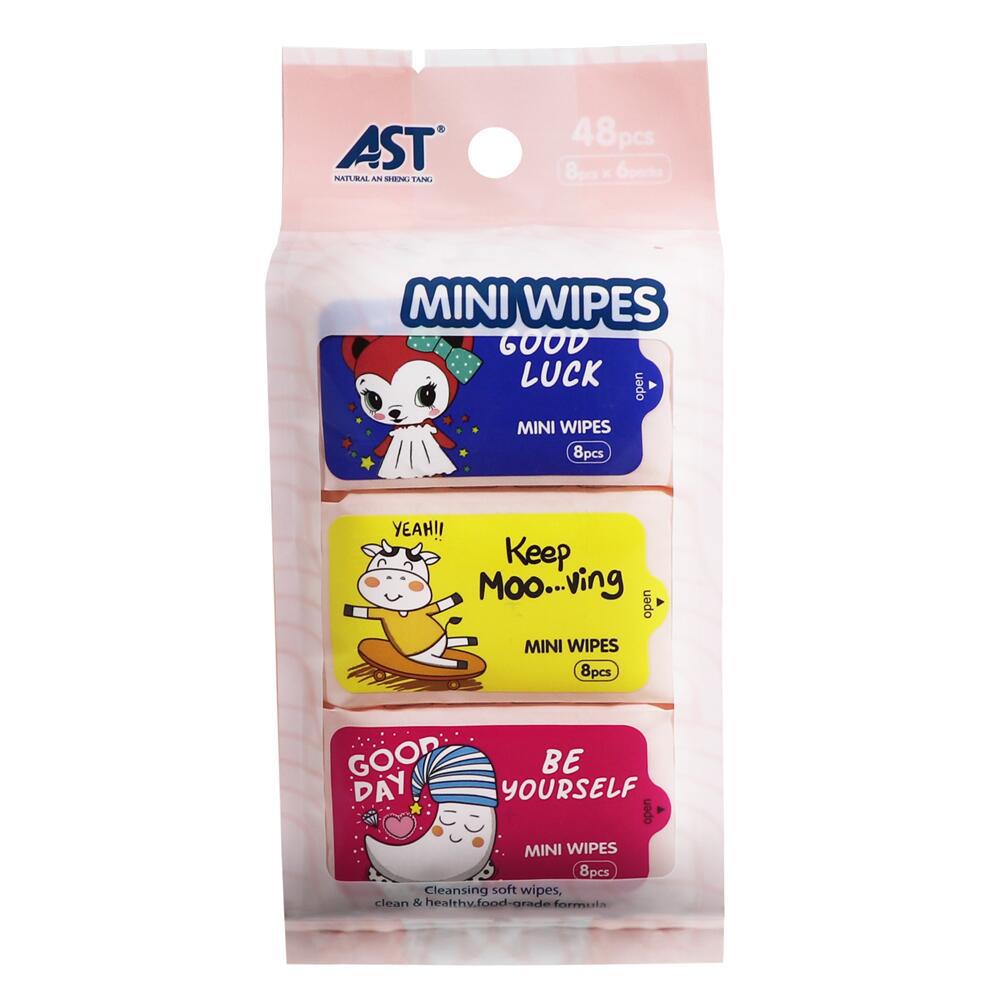 6-pack portable wet wipes for foreign trade, 8-piece mini wet wipes, suitable for babies and adults Specification image