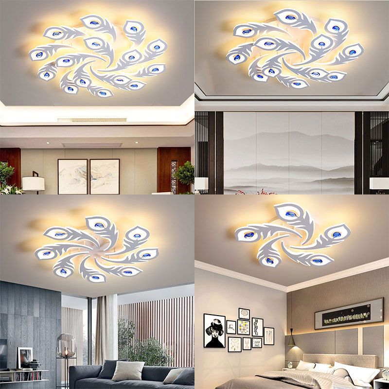 凤尾灯网红大气客厅灯 简约现代卧室灯亚克力led吸顶灯创意智能灯