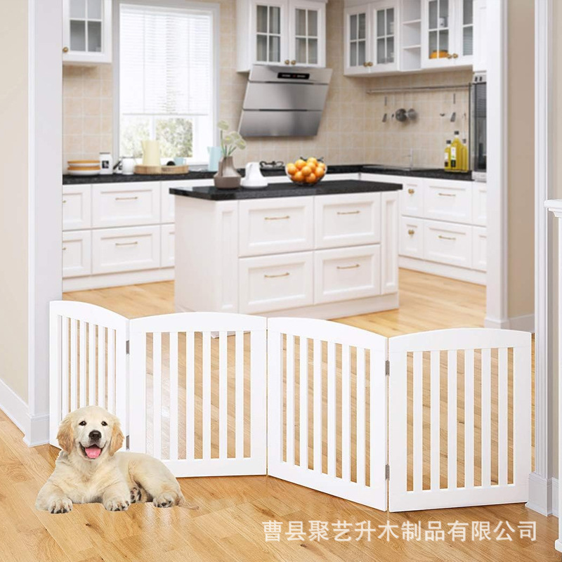 Wooden dog enclosures, foldable pet door railings, indoor isolation and protection fences for small and medium-sized dogs, pet panels details Picture