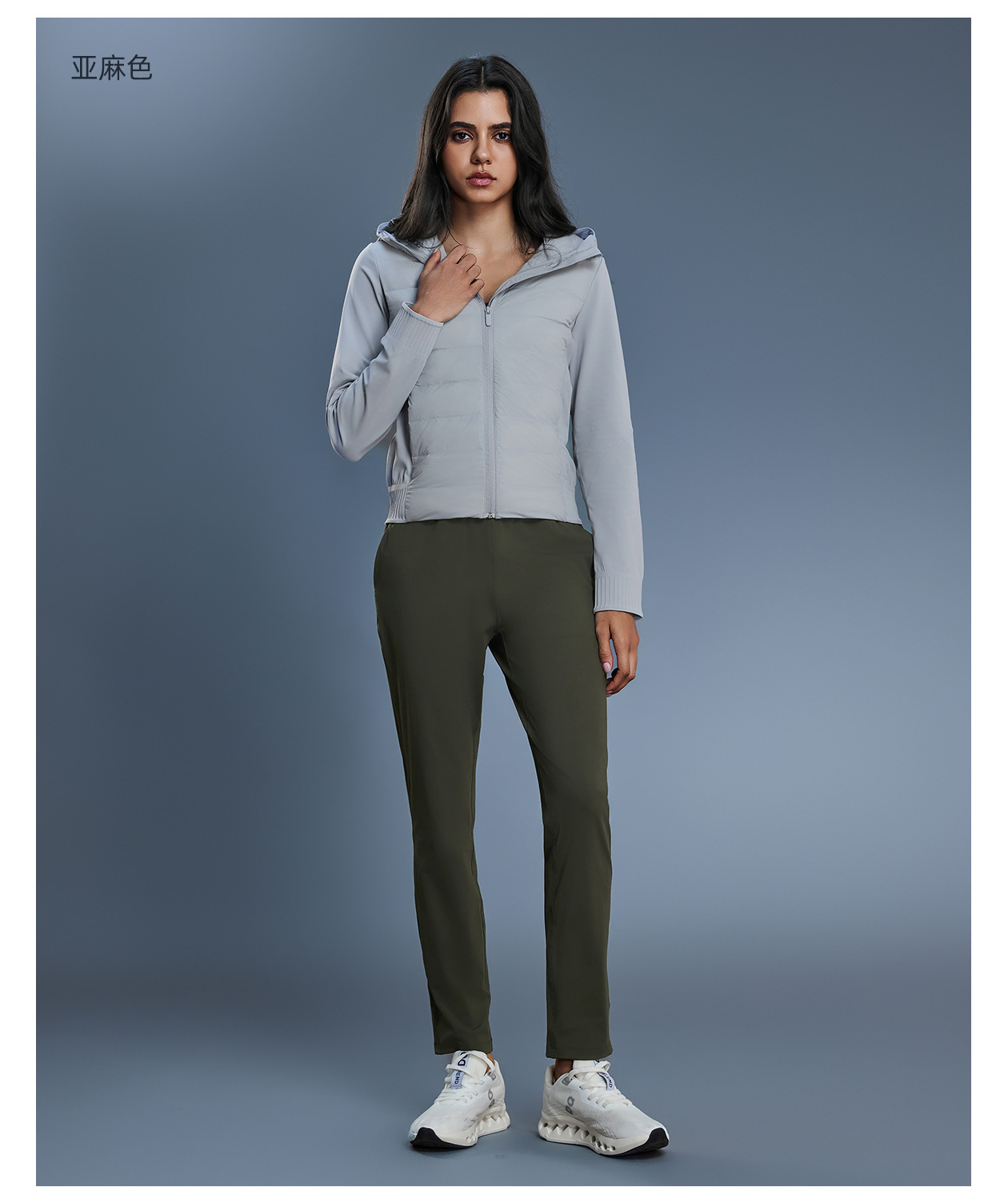 秋冬新款保暖连帽羽绒服女短款轻薄时尚健身服运动休闲外套DAW008详情24