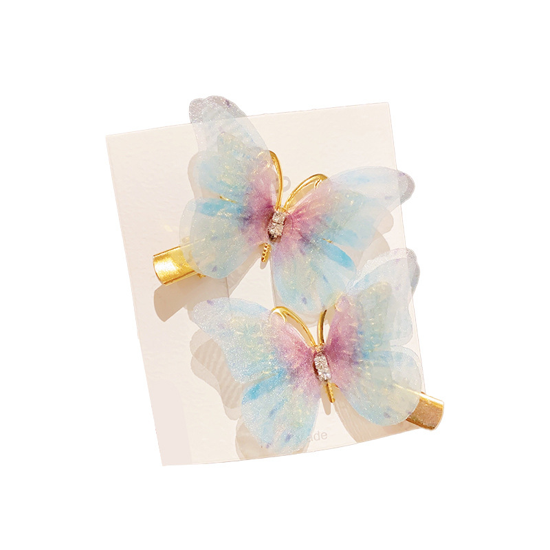 Jumping butterfly hair clips, cute headwear for little girls, hair clips for children, super fairy-like gauze, ancient-style hair clips for girls Item Picture