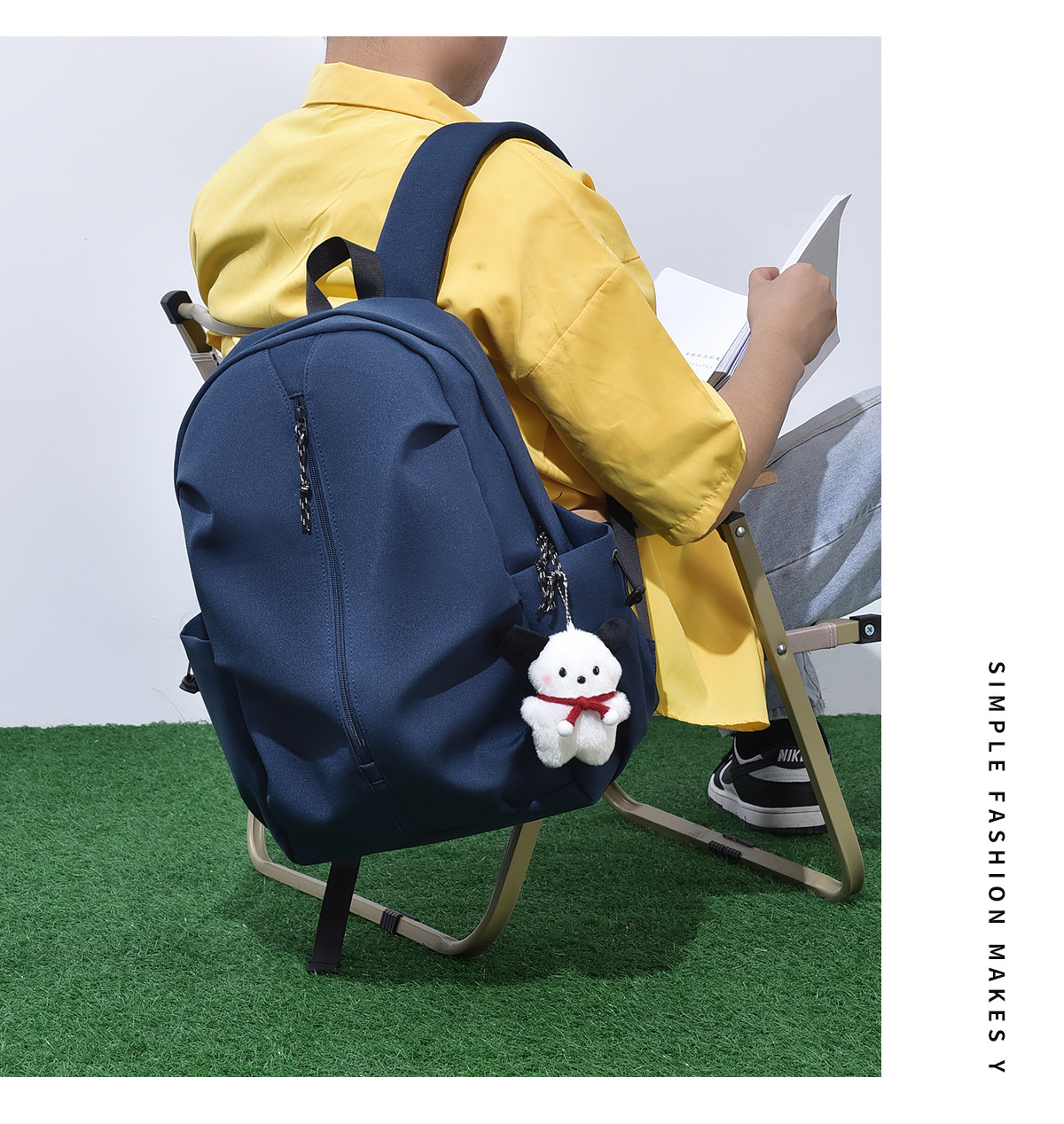 严选韩版情侣书包时尚轻便双肩包男女初高中生大学生旅行背包批发详情14