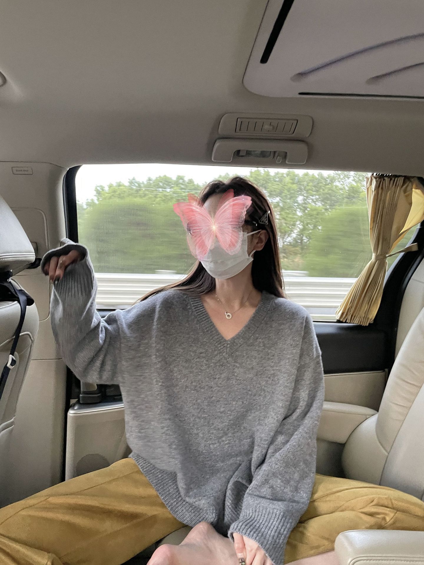 X*Z   row毛衣羊毛V领秋季针织衫毛衣v领上衣女秋冬季廓形厚实
