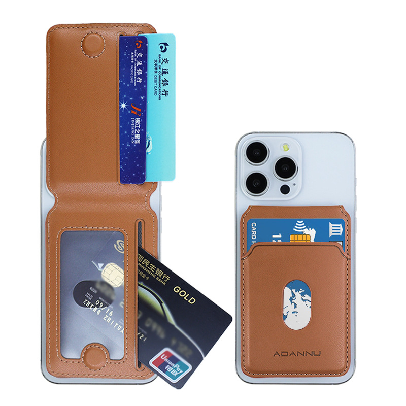 Compatible With Iphone 12/13/14/15/16 Magnetic Card Packs. Apple Phone Pu Magsafe Card Packs In Stock Application Scenario