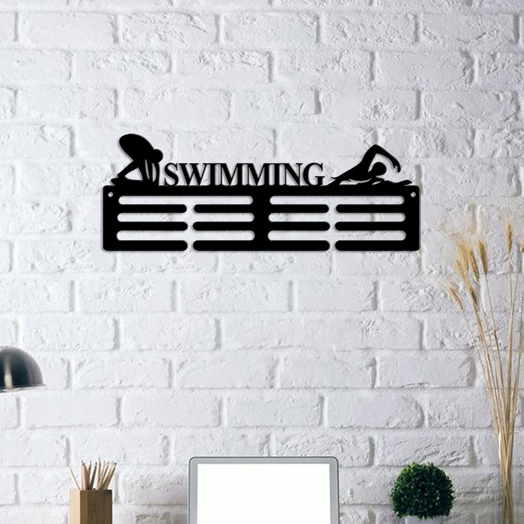创意室内墙面线条镂空游泳运动奖牌挂架装饰艺术品亚马逊现代跨境详情图1