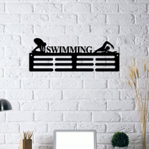 创意室内墙面线条镂空游泳运动奖牌挂架装饰艺术品亚马逊现代跨境