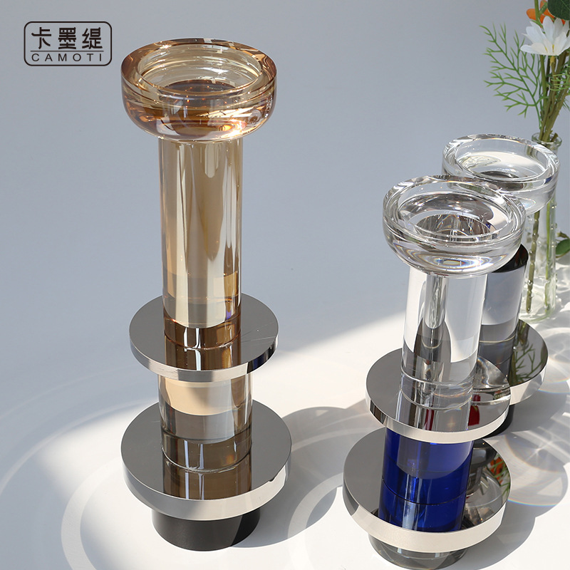 Cametti creative crystal candlestick ornaments, modern home, hotel, wedding, restaurant utensils, candle display stands wholesale details Picture