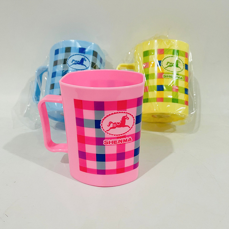 塑料杯牙刷杯子日用漱口杯牙刷杯格子杯子1元货源批发