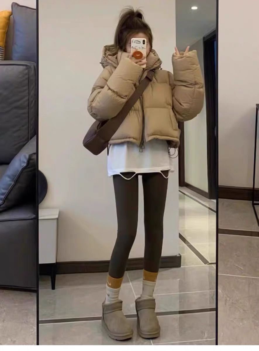短款羽绒服女2025新款韩版小个子高腰加厚宽松面包服白鸭绒冬外套详情13
