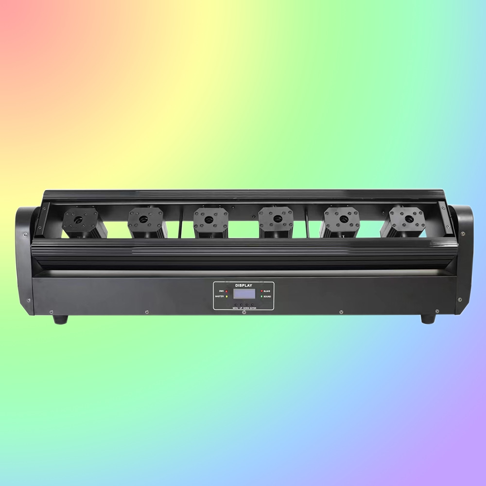 New Ktv Atmosphere Six Eyes Laser Stage Wedding Bar Full Color Self-Walking Laser Shake Head Laser Light details Picture