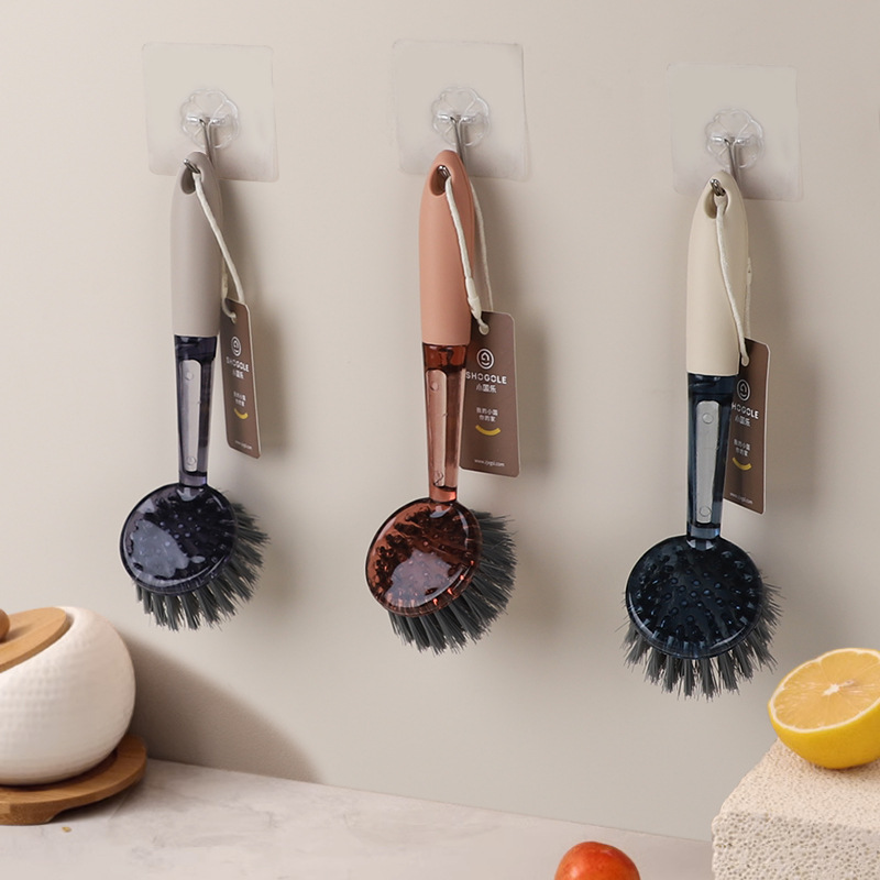 Small country Plastic manufacturer wholesale crystal pot and bowl brushes 1744 plastic pot and bowl brushes