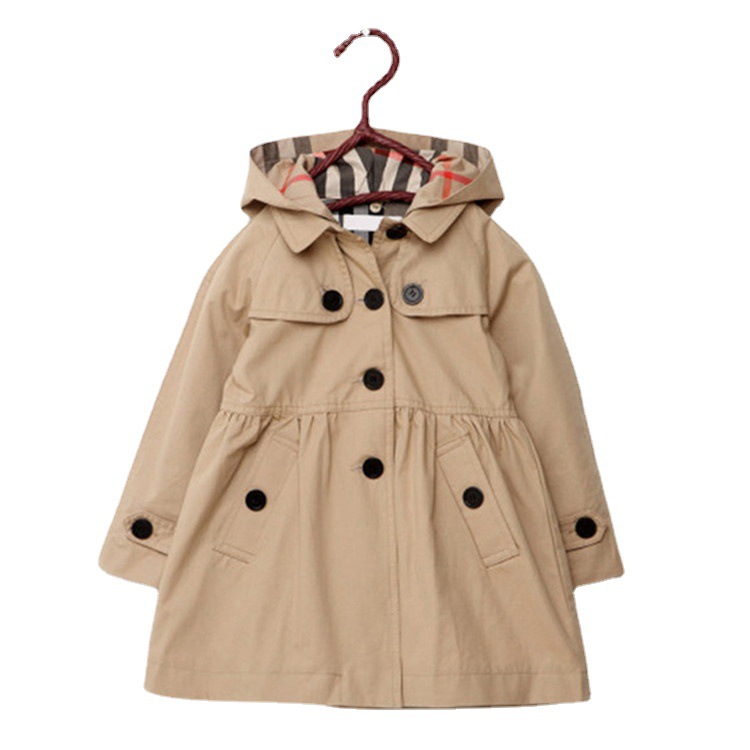 Wholesale of the 2022 new style of British style windbreaker for girls from Sun Yat-sen University, mid-length and long-sleeved children's windbreaker for spring Application Scenario