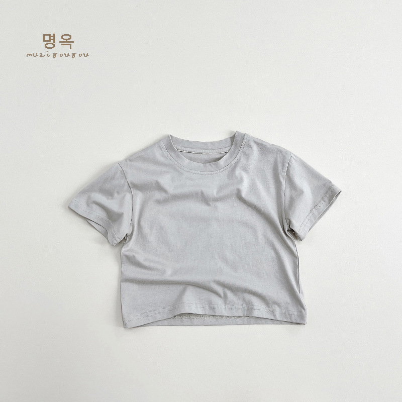 儿童棉质服装/童装/一件批发/27kidst恤/衣服女童短袖韩版白底实物图