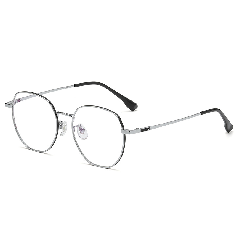 The new ultra-light titanium 673 polygonal frame spectacle frame is fashionable, trendy, artistic and exquisite for both men and women. It is directly supplied by the manufacturer Specification image