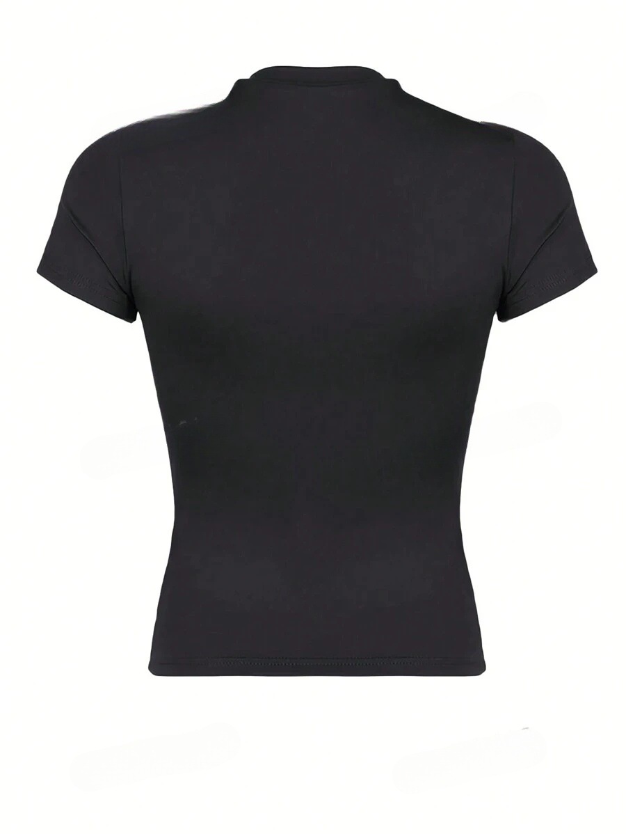2026 amazon temu hiyin estilo europeo y americano explosión color sólido cuello redondo básico manga corta estilo corto camiseta transfronteriza comercio exterior mujeres pic 12