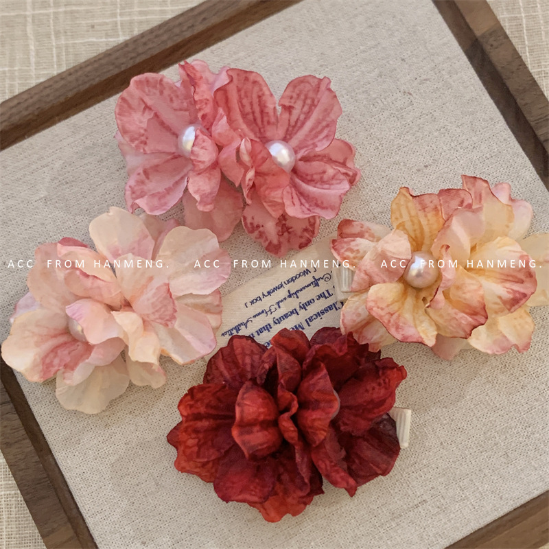 Flower peony hair clip, side vacation hair accessory, fresh and elegant atmosphere, hair accessory, hair flower, broken hair clip, photo hair accessory for women details Picture